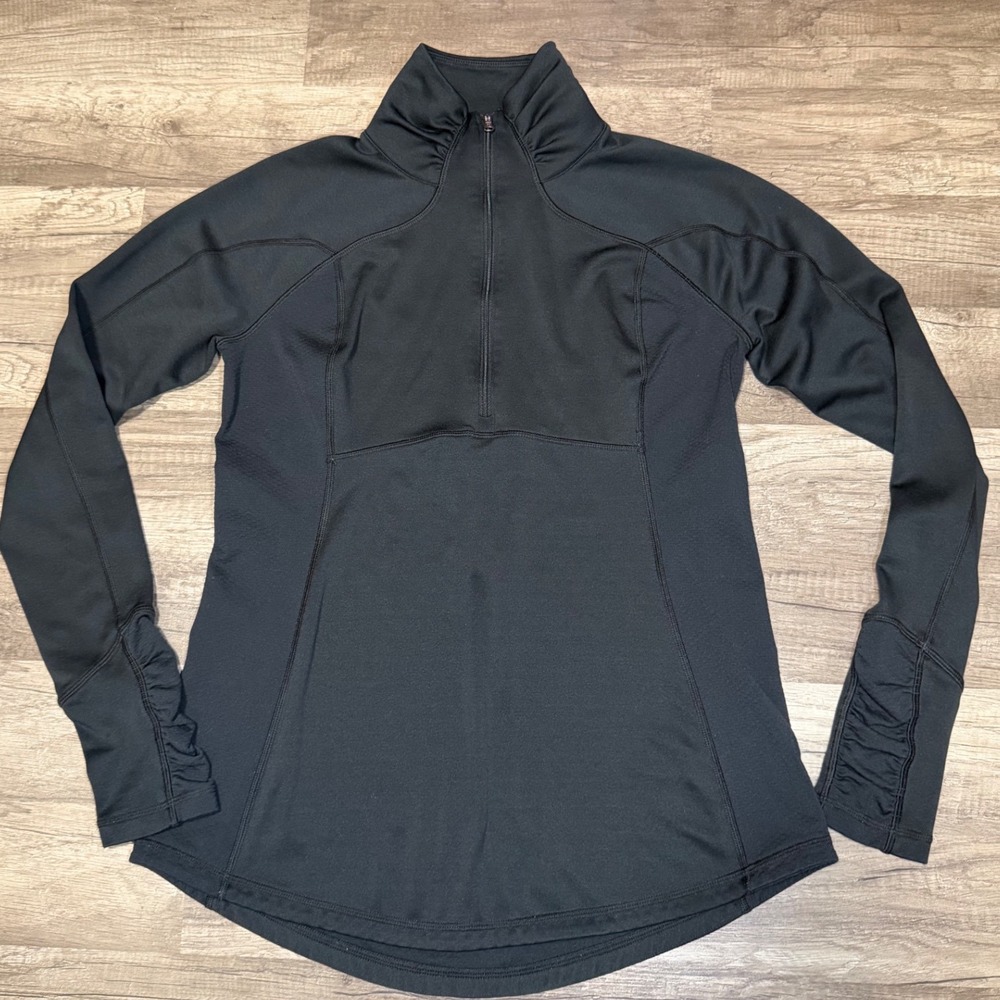 CALIA by Carrie Underwood Women's Black Quarter Zip Pullover Long Sleeve Top L